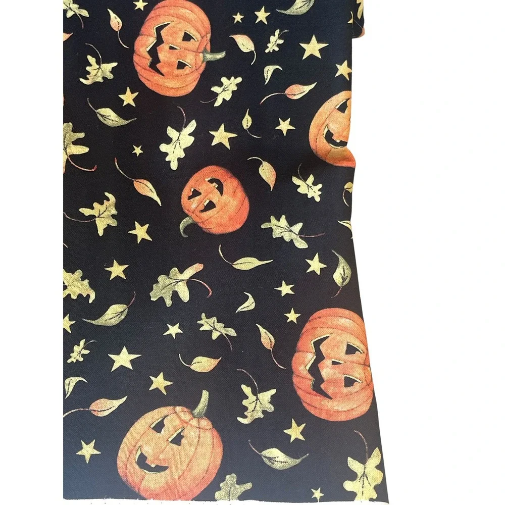 Susan Winget Pumpkin Toss Fabric Halloween BTY Yard Black Orange Cotton CP64480